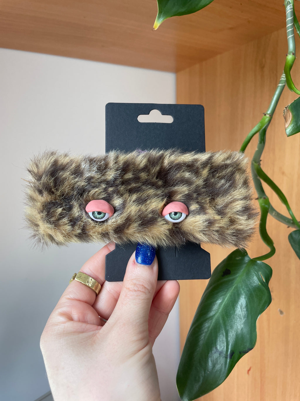 Fluffy Monster Hair Clip “Shnip” Leopard Shnip