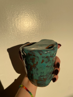 Handmade Travel Mug #1 : Mossy Teal Travel