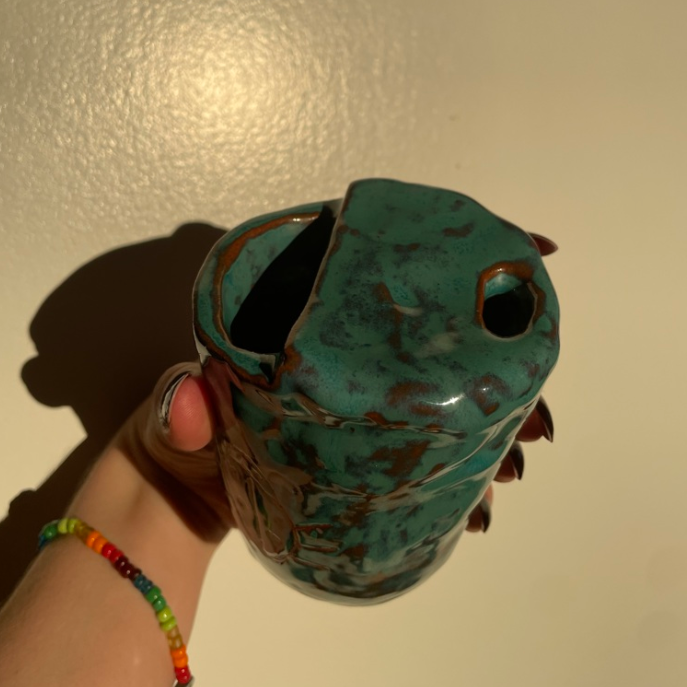 Handmade Travel Mug #1 : Mossy Teal Travel