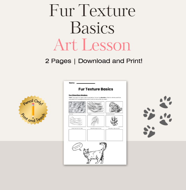 How to Draw Fur | Art Lesson for Ages 12+ | Download and Print for your Classroom