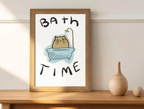 Bath Time Cat Print | (Digital Download)