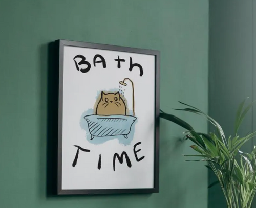 Bath Time Cat Print | (Digital Download)