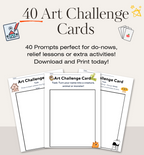 40 Art Challenge Do-Nows | Download and Print Challenge Cards