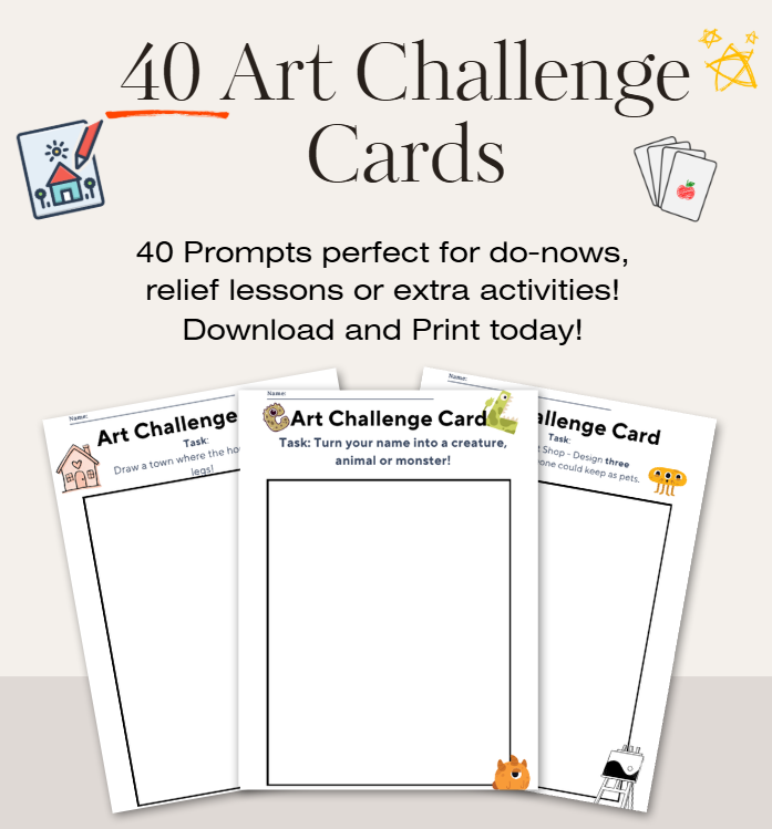 40 Art Challenge Do-Nows | Download and Print Challenge Cards