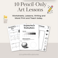 10 Pencil-Only Art Lessons | Download and Print