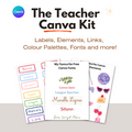 The Teacher Canva Kit  | Labels, Canva Elements, Templates, Fonts and more!