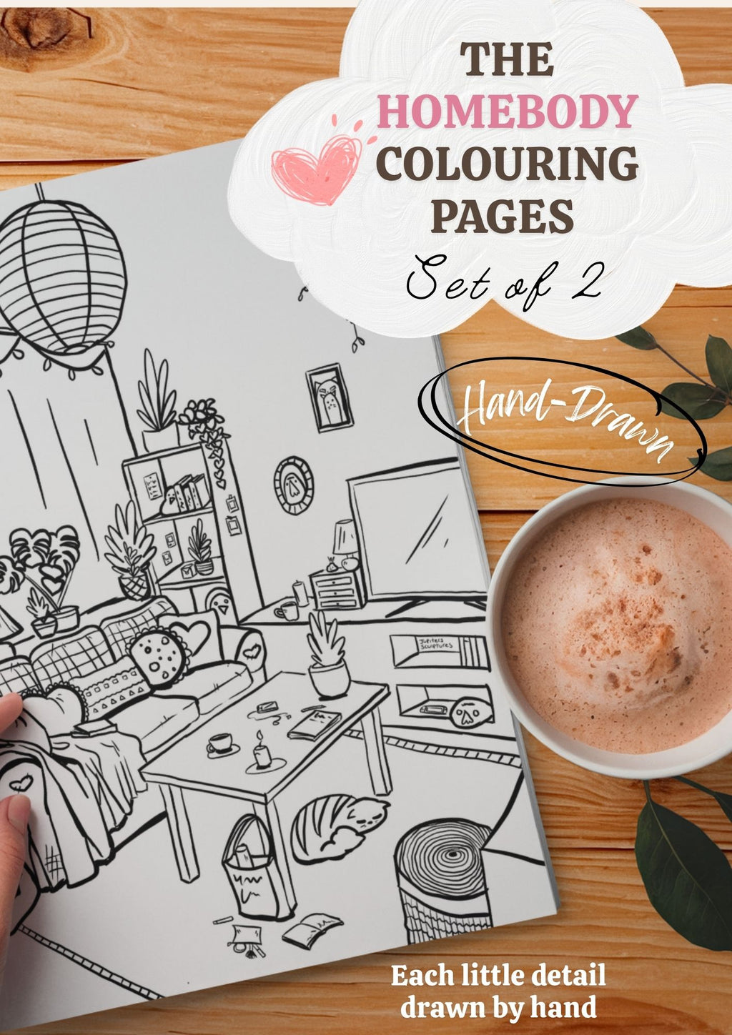 The Homebody Colouring Pages | Set of 2 HAND-DRAWN | (Digital Download)