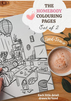 The Homebody Colouring Pages | Set of 2 HAND-DRAWN | (Digital Download)
