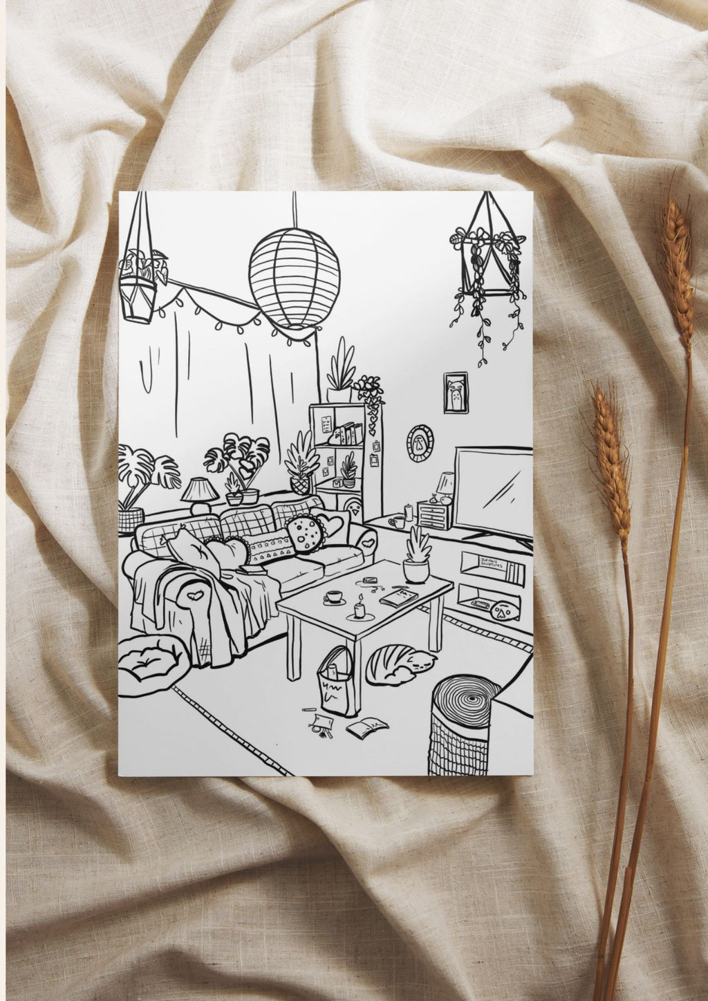 The Homebody Colouring Pages | Set of 2 HAND-DRAWN | (Digital Download)