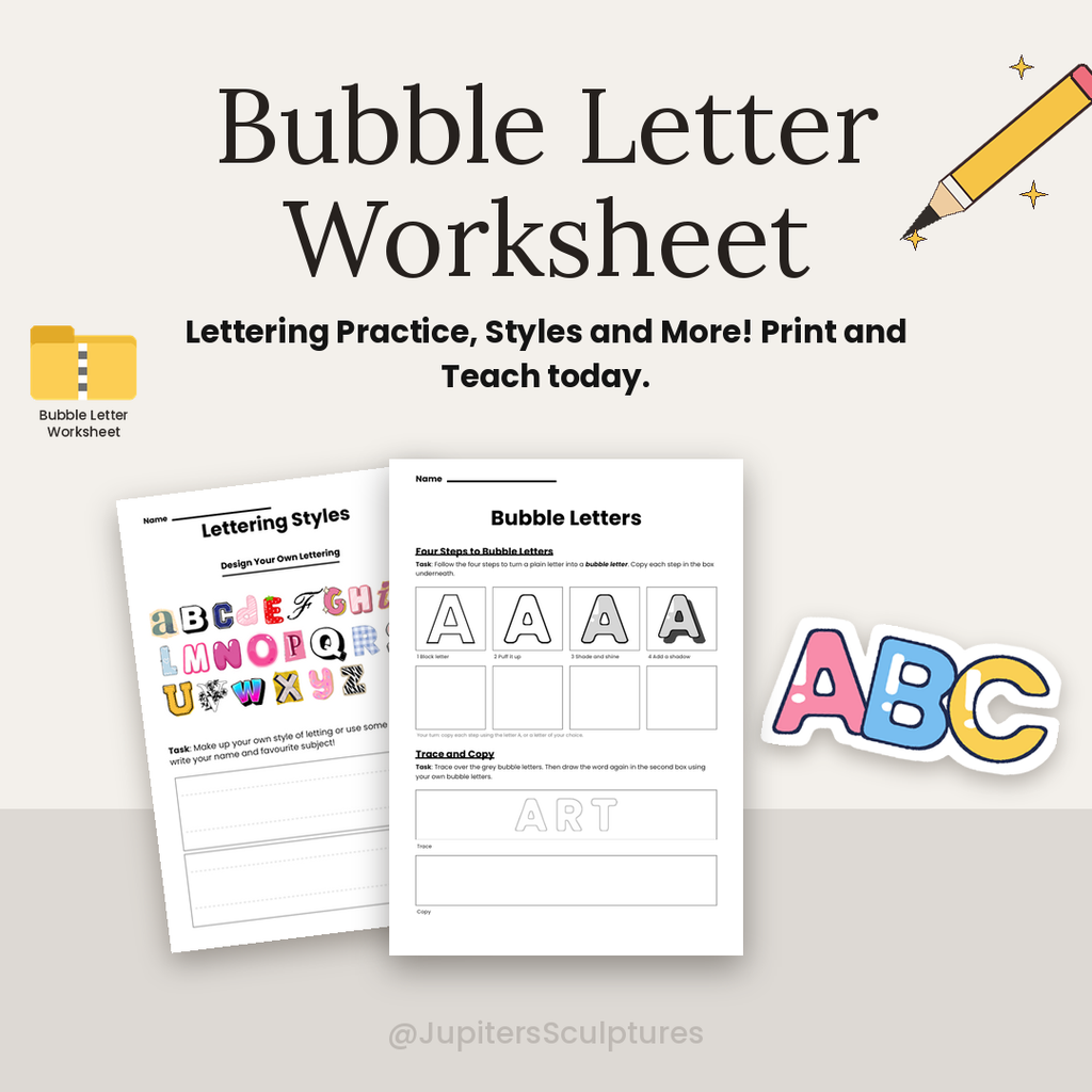 Bubble Letter Worksheet | Ages 10-14 | Download and Print
